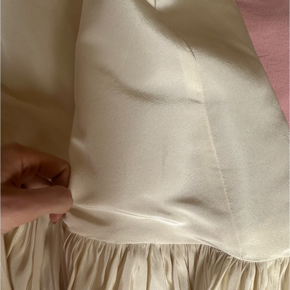Rosie Assoulin Whoopsy Daisy Wedding Dress Ruffle Skirt Silk Faille - Picture 9 of 12